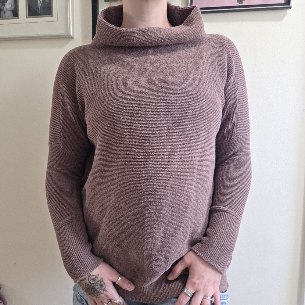 Free People Ottoman Slouchy Tunic Sweater in Nutmeg Oversized Knit